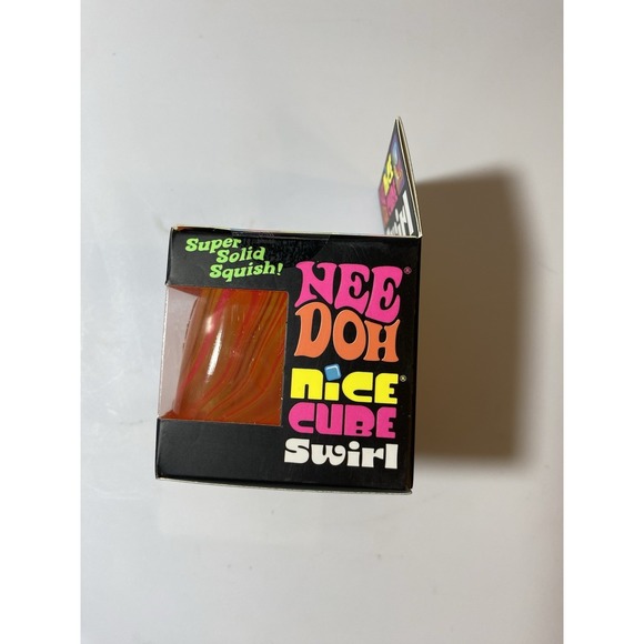 NeeDoh Nice Cube Swirl Orange Super Solid Squish Sensory Toy tiktok - Picture 5 of 5